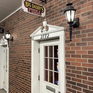 the entrance to the restaurant