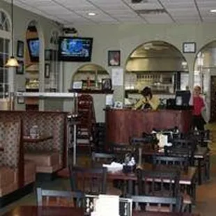 the inside of a restaurant