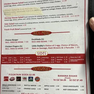 Updated menu