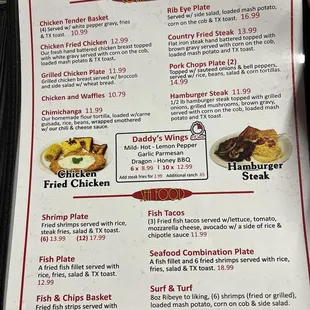 Updated menu