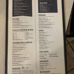 Latest menu