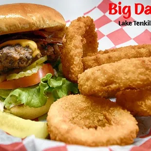 Our Famous Big Daddy Bacon Cheese Burger!!  We hand patty them each and every day...never frozen!