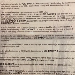 The History of Big Daddy&apos;s