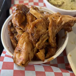 1/3 lb of smoked pulled Chicken