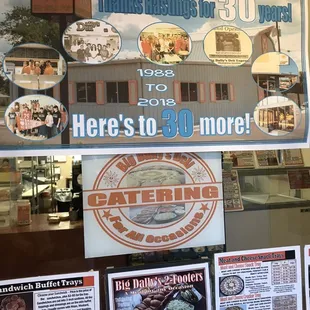 a sign in the window