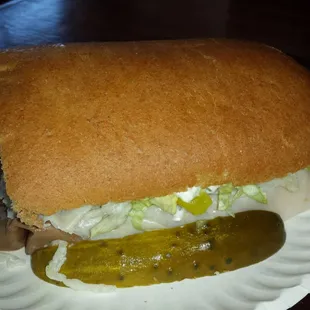 All American Sandwich with all the veggies, pickle on the side.