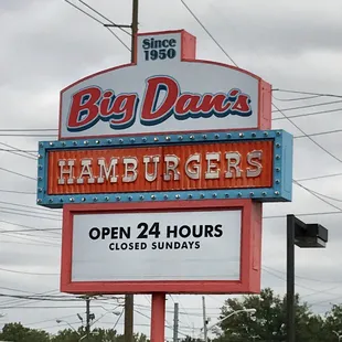 a sign for the restaurant