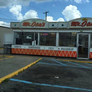 Hard to miss this bright orange building