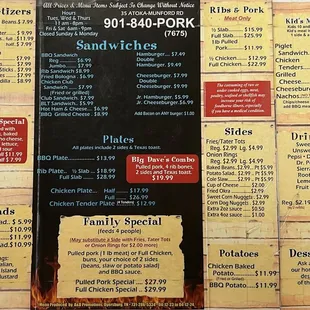 the menu