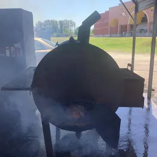 smoke coming out of it