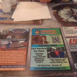 Table with ads inside