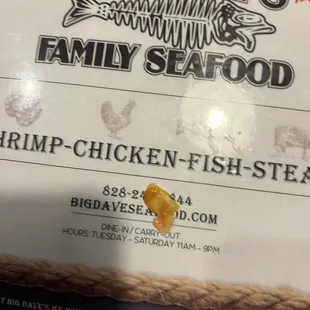Food on menu