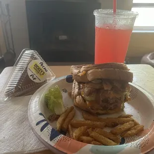 Double with Cheese Combo and pecan pie