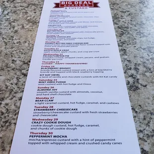 menu