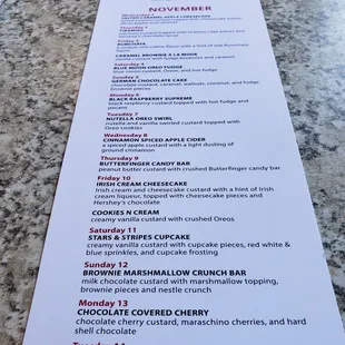 menu