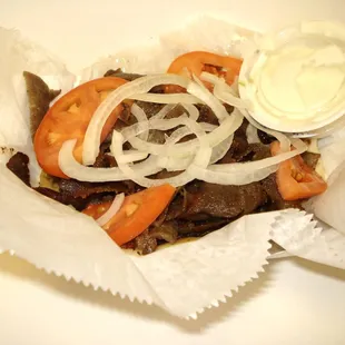 Big Deal Gyros; Best Tzatziki sauce ever.