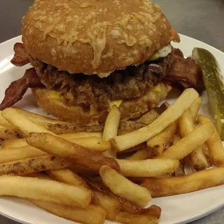 Deep Fried Bacon Cheeseburger