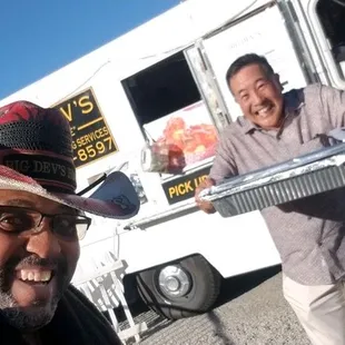 This huge tray of smoked beef ribs was heavy!