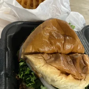 Albquerque Burger with fries