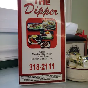 a menu for a restaurant