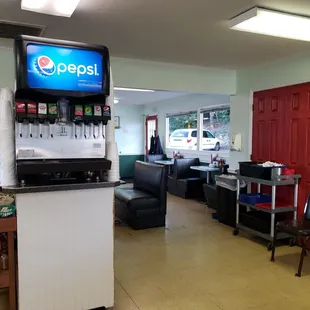 the inside of a restaurant