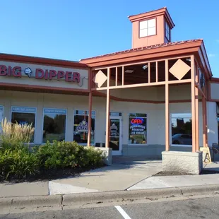 Outside of the building, view looking north.