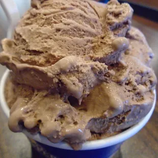 Chocolate peanut butter, close-up.