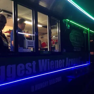 Food truck at night.