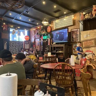 people eating and drinking