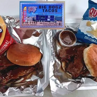 Sliced Brisket Sandwiches with BBQ Sauce