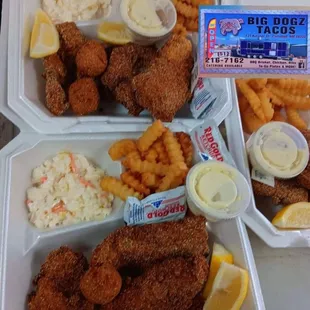 Fried Catfish plates (sold on Fridays during Lent)
