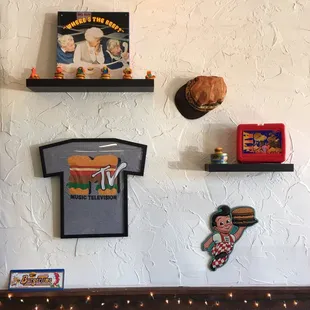 various items on the wall