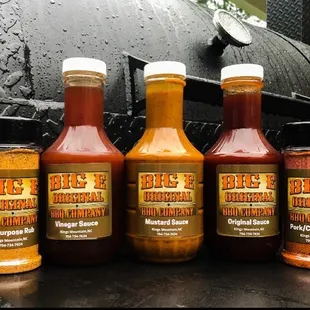 a variety of barbecue sauces