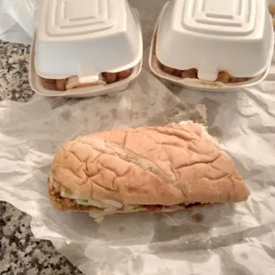 Food good but paid for a 12 inch..received half my poboy