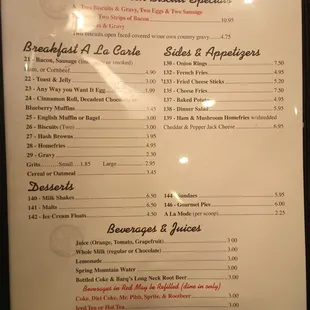 Menu Dec. 2022