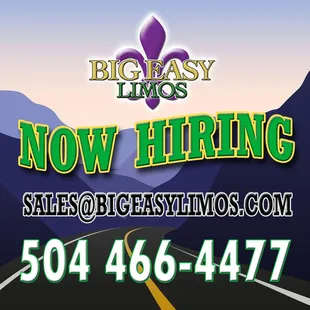 BIG EASY LIMOS is always seeking Amazing Professionals 504 466-4477