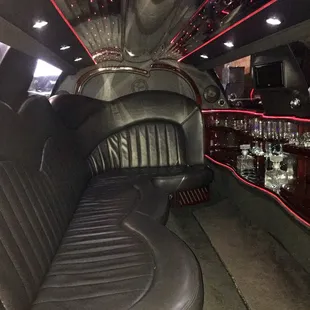 Inside the limo
