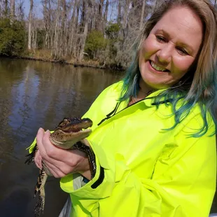 Holding a gator