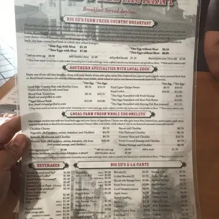 Menu front