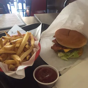 Delicious burger and fries!!
