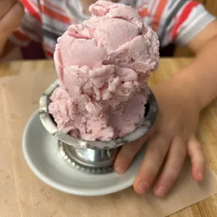 Strawberry Ice Cream - Hard Scoop!
