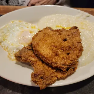 fried chicken and eggs