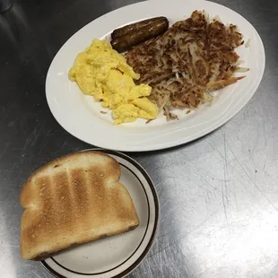 2 eggs any style with sausage