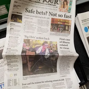 Big Elvis makes Front Page News in a positive way. After months of the shutdown Big Elvis brings live entertainment back to life in Vegas.