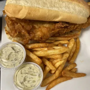 Beer battered Cod sandwich
