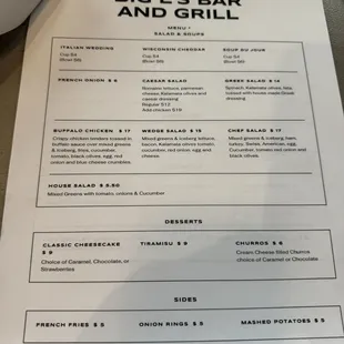 Temporary menu