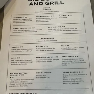 Temporary menu