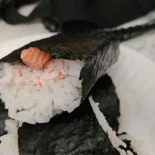 a sushi roll on a plate