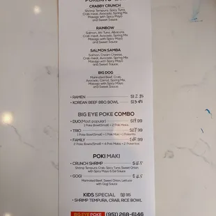 menu