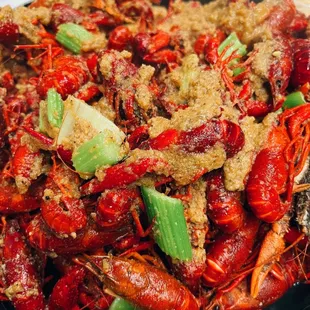 a plate of crawfish